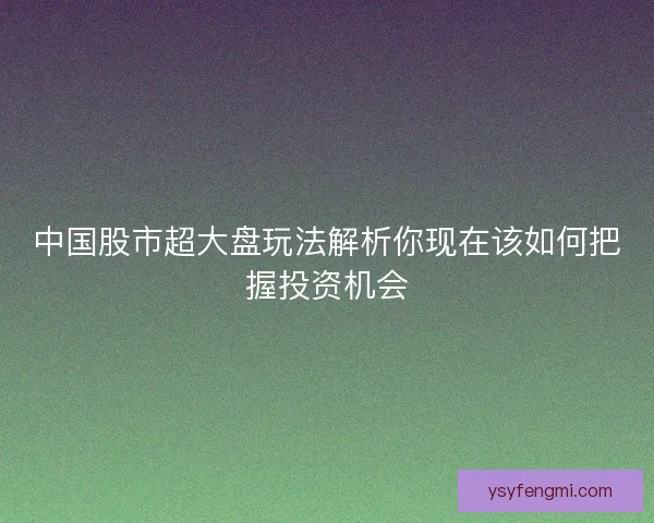 中国股市超大盘玩法解析你现在该如何把握投资机会