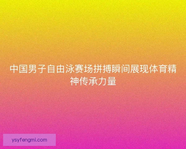 中国男子自由泳赛场拼搏瞬间展现体育精神传承力量