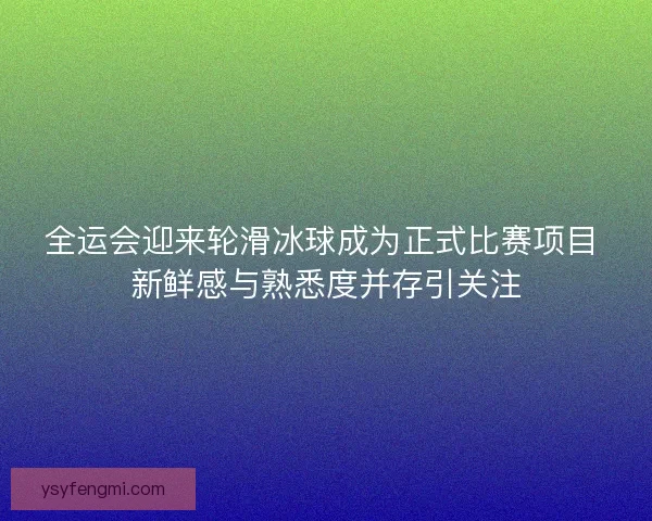 全运会迎来轮滑冰球成为正式比赛项目 新鲜感与熟悉度并存引关注 全运会迎来轮滑冰球成为正式比赛项目 新鲜感与熟悉度并存引关注